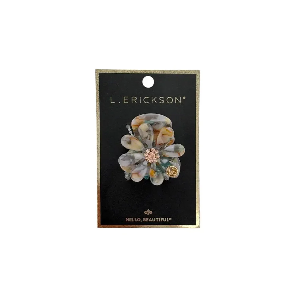 FRANCE LUXE L. ERICKSON Lane Claw Clip in Blue & Tan